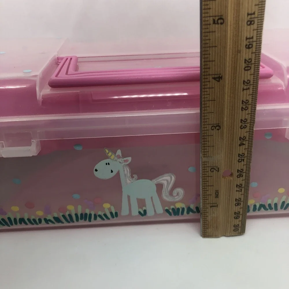 Unicorn‎ Personalized Carrying Case Plastic With Handle & Pink Tray Paper Rabbit